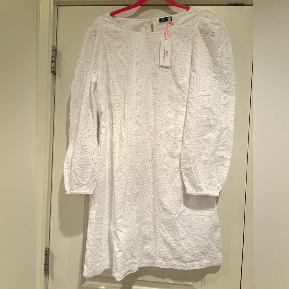 NWT Vineyard Vines White Eyelet Dress Size Large